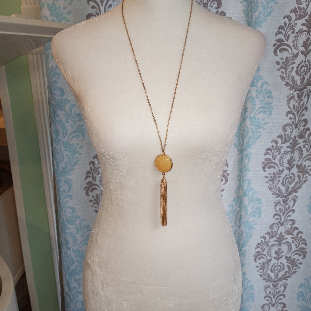 Gold Plated Necklace with Gemstone